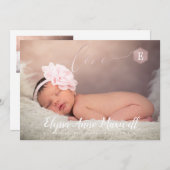 Blush Honeypeb, Faire-part de naissance+Merci (Devant / Derrière)