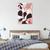 Blush Horizon – Modern Abstract Botanical  Canvas Afdruk (Insitu (Slaapkamer))