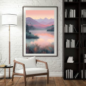 Blush Horizon Reflections Poster