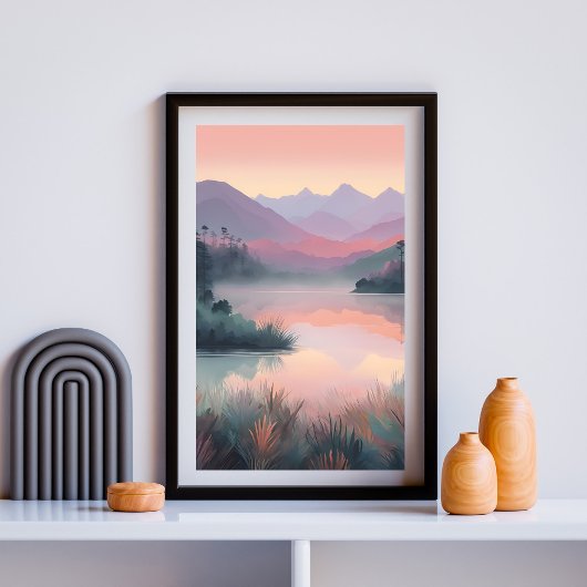 Blush Horizon Reflections Poster