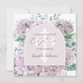 Blush hortensia boog doop uitnodiging (Voorkant)