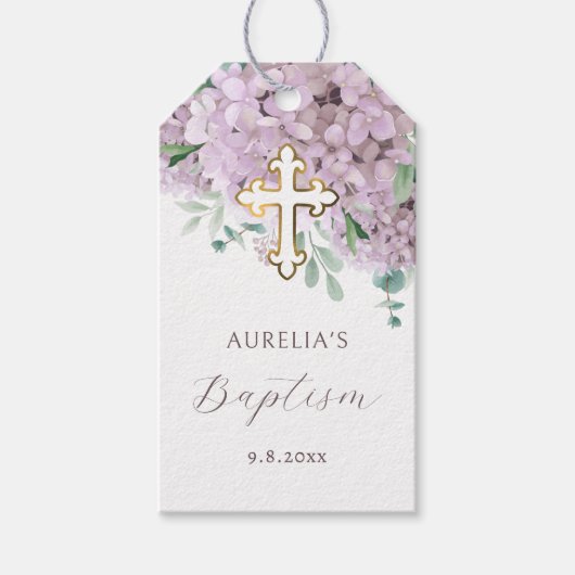 Blush hortensia doop cadeau Labels Cadeaulabel (Voorkant)