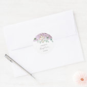 Blush Hydrangea Doopsticker Ronde Sticker (Envelop)