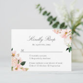 Blush Hydrangea Trouw RSVP Kaart (Staand voorkant)