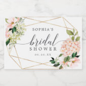 Blush Hydrangea Vrijgezellenfeest Mousserende Wijn Sparkling Wijnetiket (Enkel label)