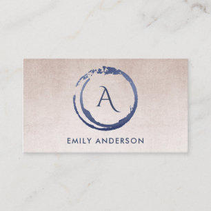 BLUSH INK BLUE BRUSH MARK CIRCLE LOGO MONOGRAM VISITEKAARTJE