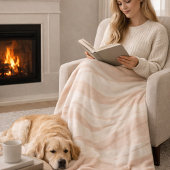 Blush Ivory Ripple Fleece Blanket Deken