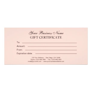 Blush   Klassiek Generic Plain Gift Certificate Reclamekaart