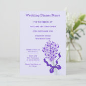 Blush Lavendel Bruiloft Menu (Staand voorkant)