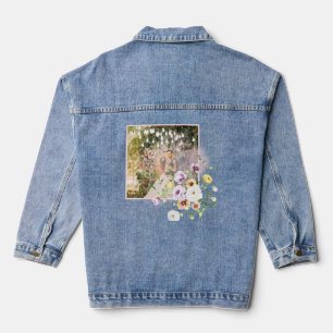 Blush Lavendel Paarse bloemen gelukkig ooit daarna Denim Jacket