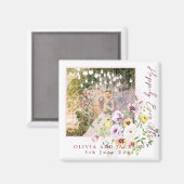 Blush Lavendel Paarse bloemen gelukkig ooit daarna Magneet (Voorkant / Achterkant)