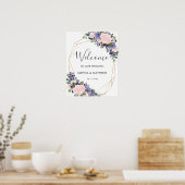 Blush Lavender Paars Floral Weddenschap Welkomstte Poster (Keuken)