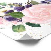 Blush Lavender Paars Floral Weddenschap Welkomstte Poster (Hoek)