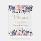 Blush Lavender Purple Floral Wedding Welcome (Recto)