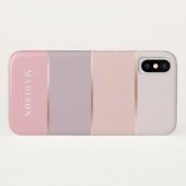 Blush & Lavender Roos Gold Wide Stripes Case-Mate iPhone Case (Achterkant (horizontaal))