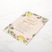 Blush | Lemon Wreath Main Squeeze Vrijgezellenfees Folie Uitnodiging (Gedraaid)