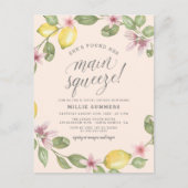 Blush | Lemon Wreath Main Squeeze Vrijgezellenfees Uitnodiging Briefkaart (Voorkant)