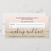 Blush light glitter logo gift certificate (Achterkant)