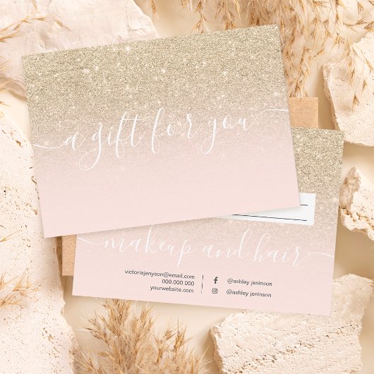 Blush light glitter ombre certificate