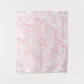 Blush Light Pink Mandala met Floral Pattern Wandkleed (Voorkant)