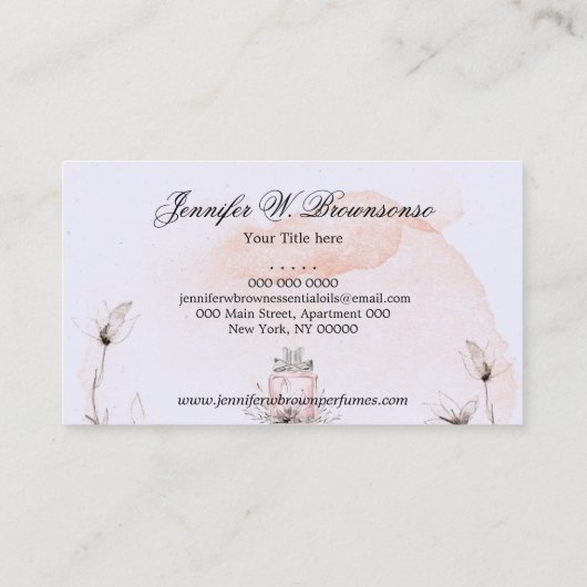 Blush Lilac Classy Perfume Essential Oils Visitekaartje (Achterkant)