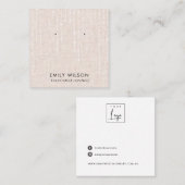 BLUSH LINEN STRING LIGHTS STUD EARRING DISPLAY VIERKANTE VISITEKAARTJE (Voorkant / Achterkant)