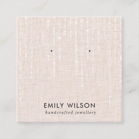 BLUSH LINEN STRING LIGHTS STUD EARRING DISPLAY VIERKANTE VISITEKAARTJE (Voorkant)
