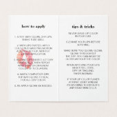 Blush & Lip Product Distributeur Tips & Trucs Visitekaartjes (Binnenkant ongevouwen)