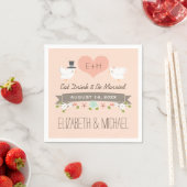 Blush Love Bird Dove Wedding Servetten (Insitu)