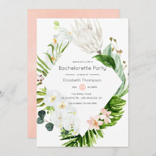 Blush Lush Paradise Tropical Floral Bachelorette Kaart