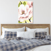 Blush Magnolia Flowers Canvas Afdruk (Insitu (Slaapkamer))