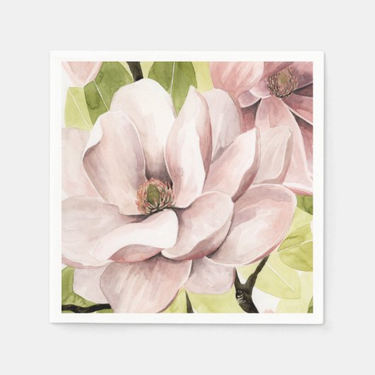 Blush Magnolia Flowers Servet (Voorkant)