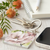 Blush Magnolia Flowers Sleutelhanger (Voorkant Rechts)