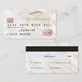 Blush + Marble Carte de crédit Microbling (Devant / Derrière)