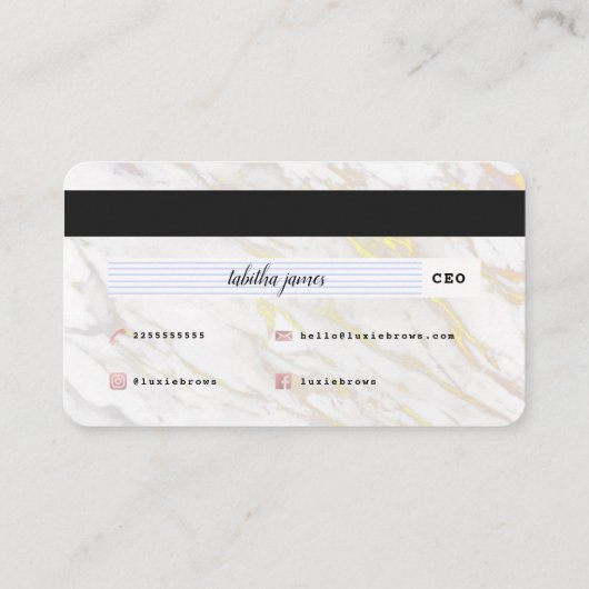 Blush + Marble Carte de crédit Microbling (Dos)