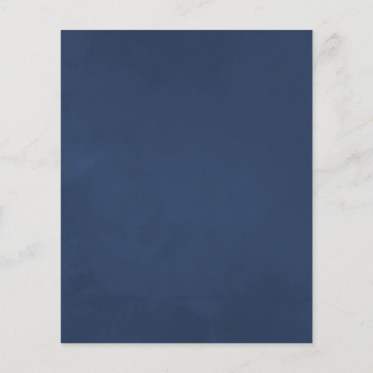 Blush, Marine en Goud Bloemen Bruiloft Uitnodiging Flyer (Achterkant)