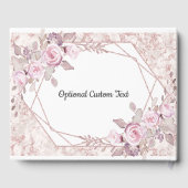 Blush Marmer Geometrische Bloemen Bruiloft Monogra Gastenboek (Achterkant)