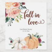 Blush Marsala Floral Citrouille Étiquette à vin (Étiquettes simples)