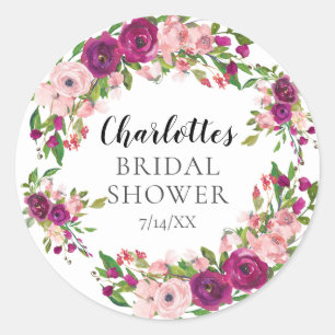 Blush & Marsala Floral Vrijgezellenfeest Ronde Sticker