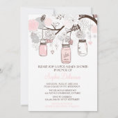 Blush Mason Jars Baby shower floral Invitation (Dos)