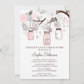 Blush Mason Jars Floral Bridal Show Invitation (Dos)