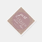 Blush Mauve Gold Confetti Weddenschap Net getrouwd Servet (Hoek)