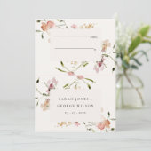 Blush Meadow Waterverf Floral Wedding Place Card Kaart (Staand voorkant)