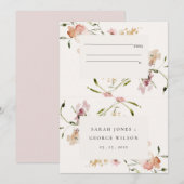 Blush Meadow Waterverf Floral Wedding Place Card Kaart (Voorkant / Achterkant)