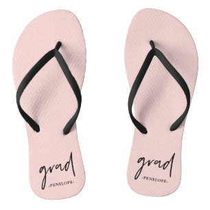 blush met Afstudeerder typografie en naam Teenslippers