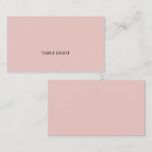 Blush met Black Modern Font Plaatskaartje (Voorkant / Achterkant)
