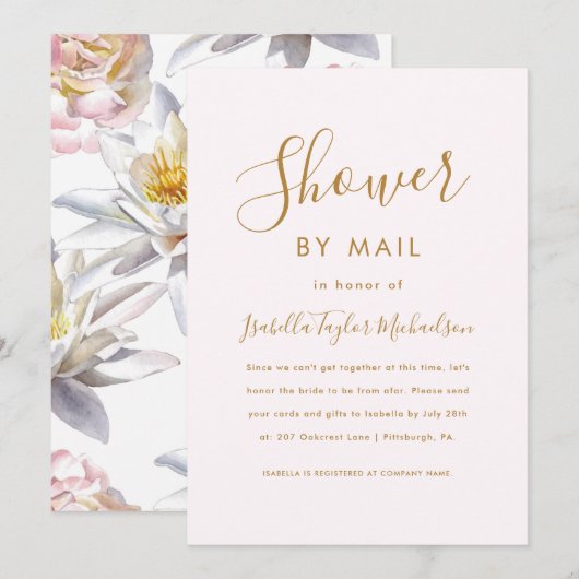 Blush met Bloemen Vrijgezellenfeest per Mail Kaart (Voorkant / Achterkant)