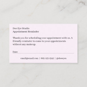 Blush Minimale herinnering voor benoeming voor bed Visitekaartje