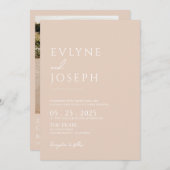 Blush minimalistische Boho Chic Neutral Fotobruilo Kaart (Voorkant / Achterkant)