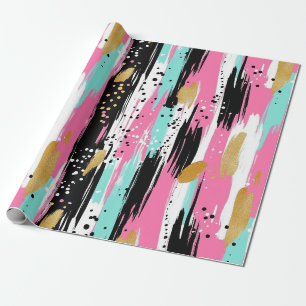 Blush Mint Goud Luxe Abstract Cadeaupapier